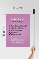 Holzschild Spruch 30x40cm Liebe Mama ich danke Schild