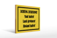 Holzschild Hinweis 40x30cm Achtung Zickenzone Schild