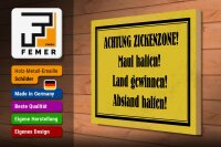 Holzschild Hinweis 40x30cm Achtung Zickenzone Schild