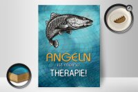Holzschild Spruch 30x40cm Angeln ist meine Therapie