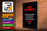 Holzschild Spruch 30x40cm mein Superheld Papa Schild