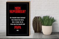 Holzschild Spruch 30x40cm mein Superheld Papa Schild