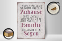 Holzschild Spruch 30x40cm Zuhause Familie beides ein Segen
