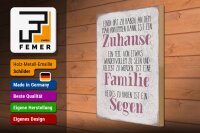 Holzschild Spruch 30x40cm Zuhause Familie beides ein Segen