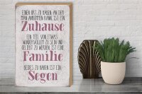 Holzschild Spruch 30x40cm Zuhause Familie beides ein Segen
