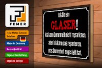 Holzschild Spruch 40x30cm ich bin Glaser kann reparieren