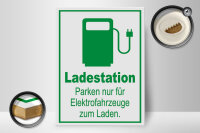 Holzschild Parken 30x40cm Ladestation nur Elektrofahrzeuge