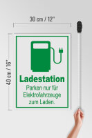 Holzschild Parken 30x40cm Ladestation nur Elektrofahrzeuge