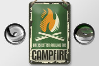 Blechschild Camping 12x18cm campfire life is better