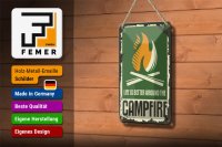 Blechschild Camping 12x18cm campfire life is better