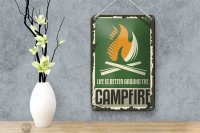 Blechschild Camping 12x18cm campfire life is better