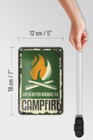 Blechschild Camping 12x18cm campfire life is better