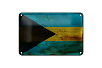 Blechschild Flagge Bahama 18x12cm Flag of Bahamas Rost...