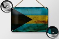 Blechschild Flagge Bahama 18x12cm Flag of Bahamas Rost...