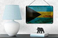 Blechschild Flagge Bahama 18x12cm Flag of Bahamas Rost Dekoration