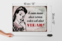 Holzschild Retro 40x30cm kann man das essen ist das Vegan