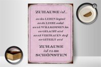 Holzschild Spruch 30x40cm Zuhause ist es am schönsten