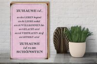 Holzschild Spruch 30x40cm Zuhause ist es am schönsten