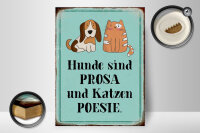 Holzschild Tiere 30x40cm Hunde sind Prosa Katzen Poesie