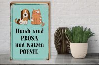 Holzschild Tiere 30x40cm Hunde sind Prosa Katzen Poesie