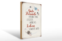 Holzschild Spruch 30x40cm gute Freunde erkennt Schild