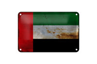 Blechschild Flagge Arabische Emirate 18x12cm Flag Rost...