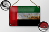 Blechschild Flagge Arabische Emirate 18x12cm Flag Rost...