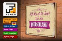 Holzschild Spruch 40x30cm bin nicht dick ich querschlank