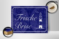 Holzschild Spruch 40x30cm Frische Brise Meer Leuchtturm