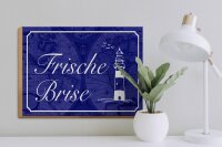 Holzschild Spruch 40x30cm Frische Brise Meer Leuchtturm