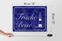 Holzschild Spruch 40x30cm Frische Brise Meer Leuchtturm