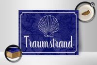Holzschild Spruch 40x30cm Traumstrand Meer Urlaub
