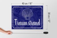 Holzschild Spruch 40x30cm Traumstrand Meer Urlaub