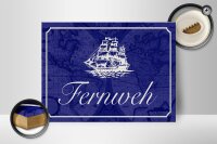 Holzschild Spruch 40x30cm Fernweh Schiff Meer Schild