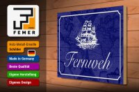 Holzschild Spruch 40x30cm Fernweh Schiff Meer Schild
