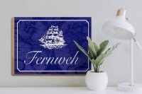 Holzschild Spruch 40x30cm Fernweh Schiff Meer Schild