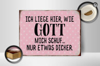 Holzschild Spruch 40x30cm liege hier wie Gott mich schuf