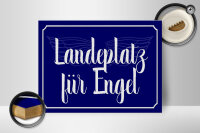 Holzschild Spruch 40x30cm Landeplatz für Engel Schild