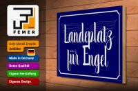 Holzschild Spruch 40x30cm Landeplatz für Engel Schild