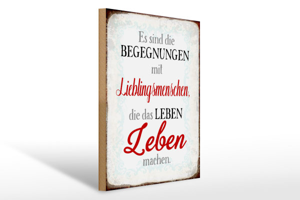 Holzschild Spruch 30x40cm Begegnungen Lieblingsmenschen