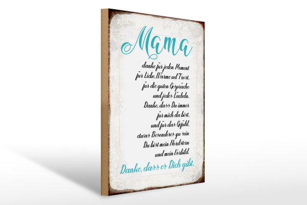 Holzschild Spruch 30x40cm Mama Danke dass es Dich gibt