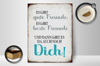 Holzschild Spruch 30x40cm gibt gute Freunde auch noch Dich