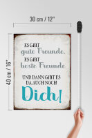 Holzschild Spruch 30x40cm gibt gute Freunde auch noch Dich