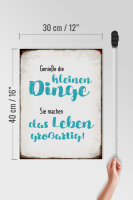 Holzschild Spruch 30x40cm genieße kleine Dinge sie machen