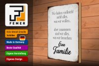 Holzschild Spruch 30x40cm eine Familie zusammen wir alles