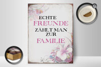 Holzschild Spruch 30x40cm echte Freunde zählt zur Familie