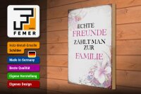 Holzschild Spruch 30x40cm echte Freunde zählt zur Familie