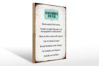 Holzschild Spruch 30x40cm Badezimmer Regeln Hände waschen