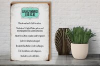 Holzschild Spruch 30x40cm Badezimmer Regeln Hände waschen