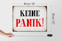 Holzschild Spruch 40x30cm keine Panik Retro Schild